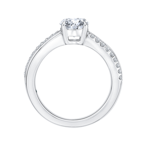 Round Diamond Engagement Ring with Split Shank In 14K White Gold (Semi Mount)