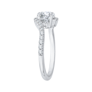 14K White Gold Round Diamond Promise Engagement Ring (Semi Mount)