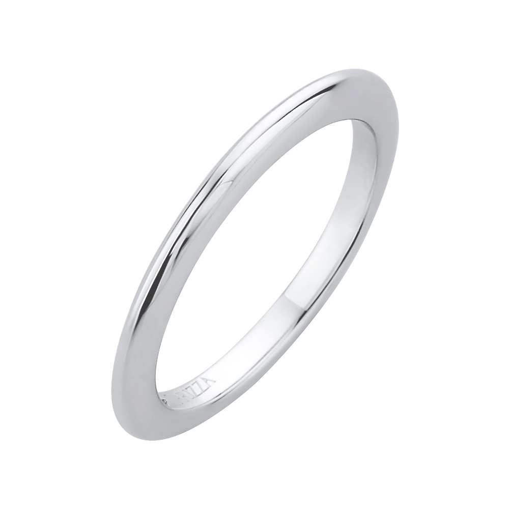 14K White Gold Plain Wedding Band