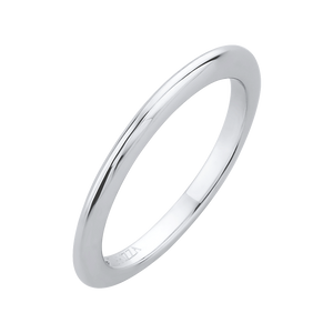 14K White Gold Plain Wedding Band