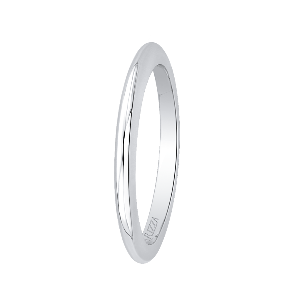 14K White Gold Plain Wedding Band