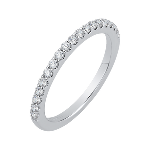 14K White Gold Round Diamond Half Eternity Wedding Band