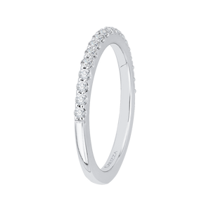 14K White Gold Round Diamond Half Eternity Wedding Band