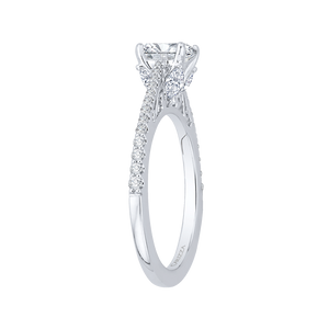 14K White Gold Round Diamond Engagement Ring (Semi Mount)