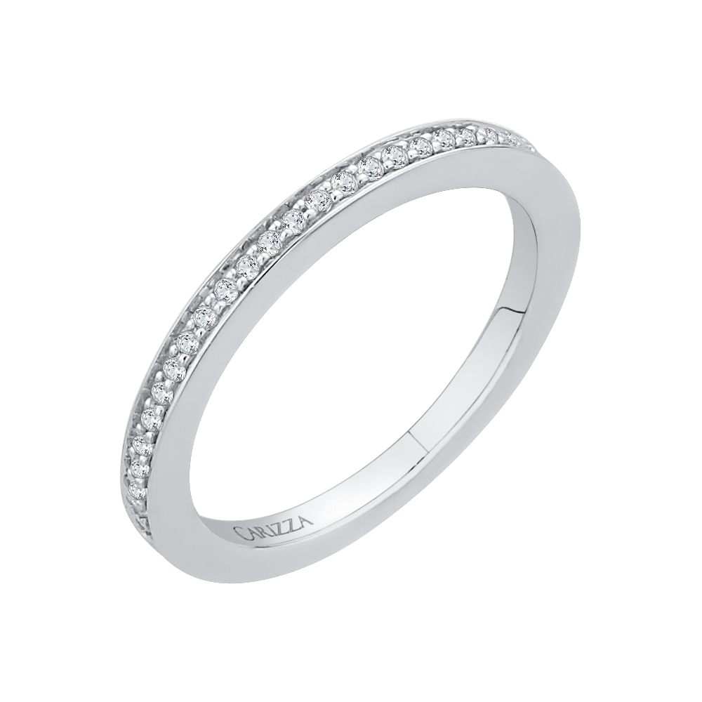 Round Diamond Half Eternity Wedding Band In 14K White Gold