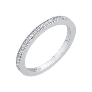 Round Diamond Half Eternity Wedding Band In 14K White Gold