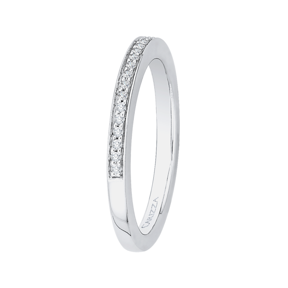 Round Diamond Half Eternity Wedding Band In 14K White Gold