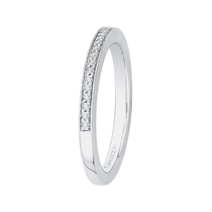 Round Diamond Half Eternity Wedding Band In 14K White Gold