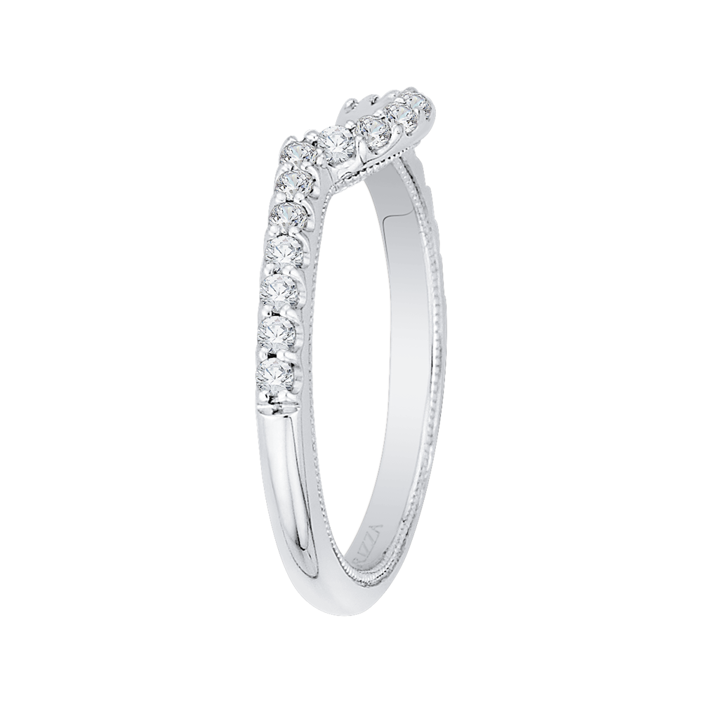 14K White Gold Round Diamond Half Eternity Wedding Band