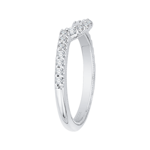 14K White Gold Round Diamond Half Eternity Wedding Band