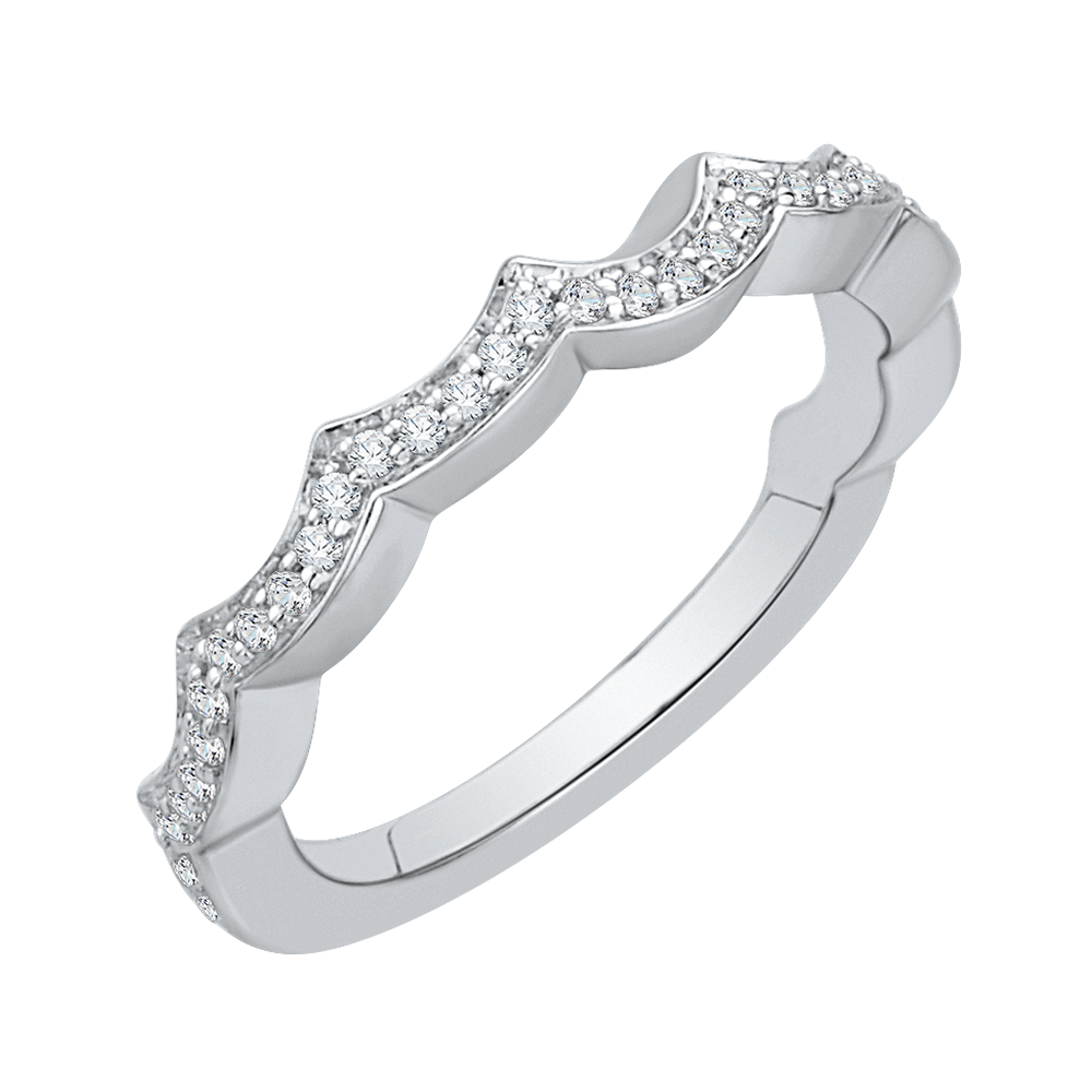 Round Diamond Wedding Band In 14K White Gold