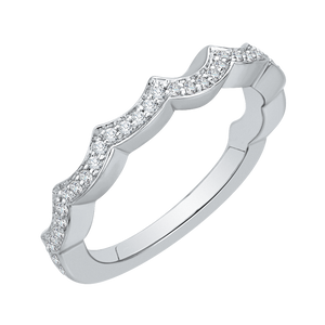 Round Diamond Wedding Band In 14K White Gold