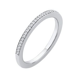 Round Diamond Half Eternity Wedding Band In 14K White Gold