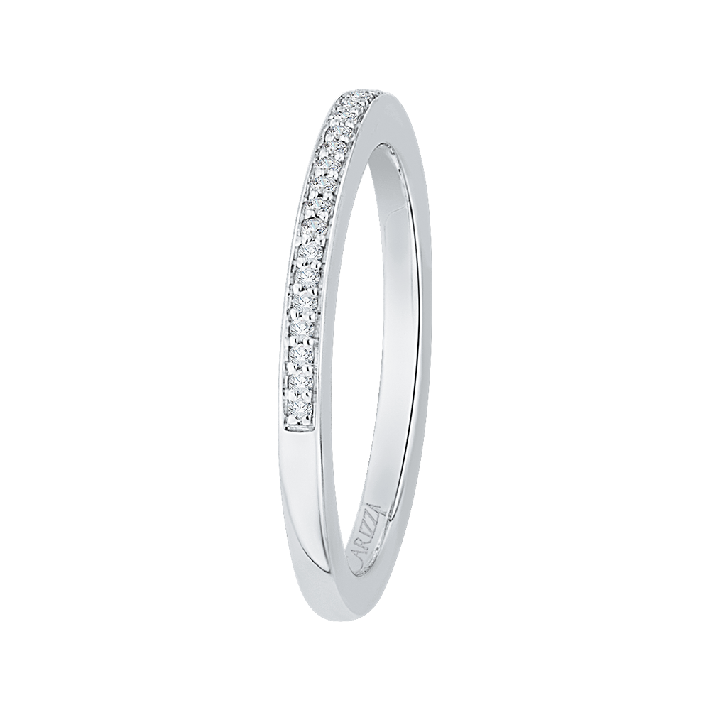 Round Diamond Half Eternity Wedding Band In 14K White Gold