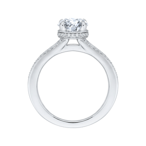 14K White Gold Round Diamond Engagement Ring with Split Shank (Semi Mount)