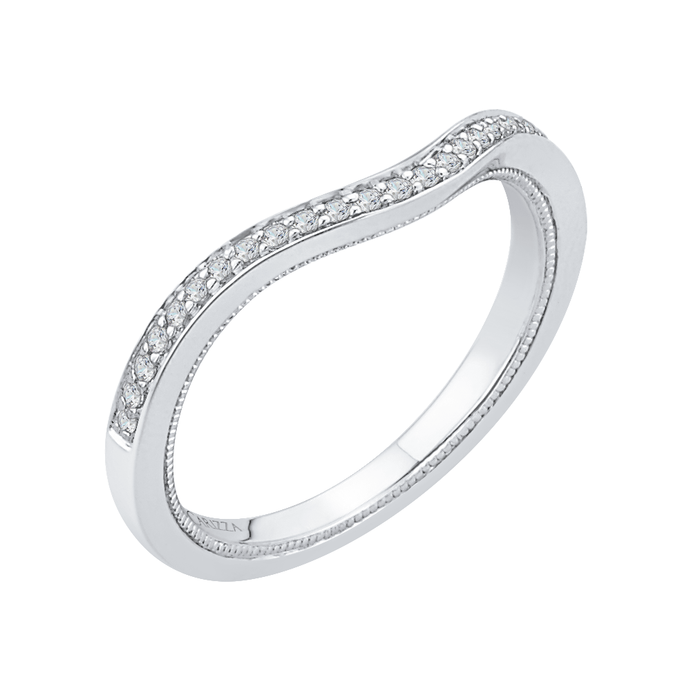 14K White Gold Round Diamond Wedding Band