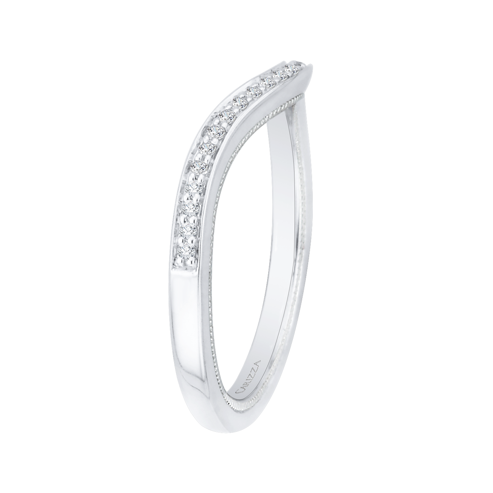 14K White Gold Round Diamond Wedding Band