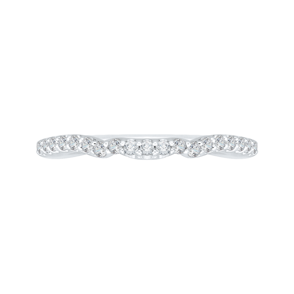 CA0146B-37W Bridal Jewelry Carizza White Gold Round Diamond Wedding Bands