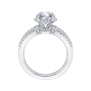 Round Diamond Engagement Ring with Split Shank In 14K White Gold (Semi Mount)