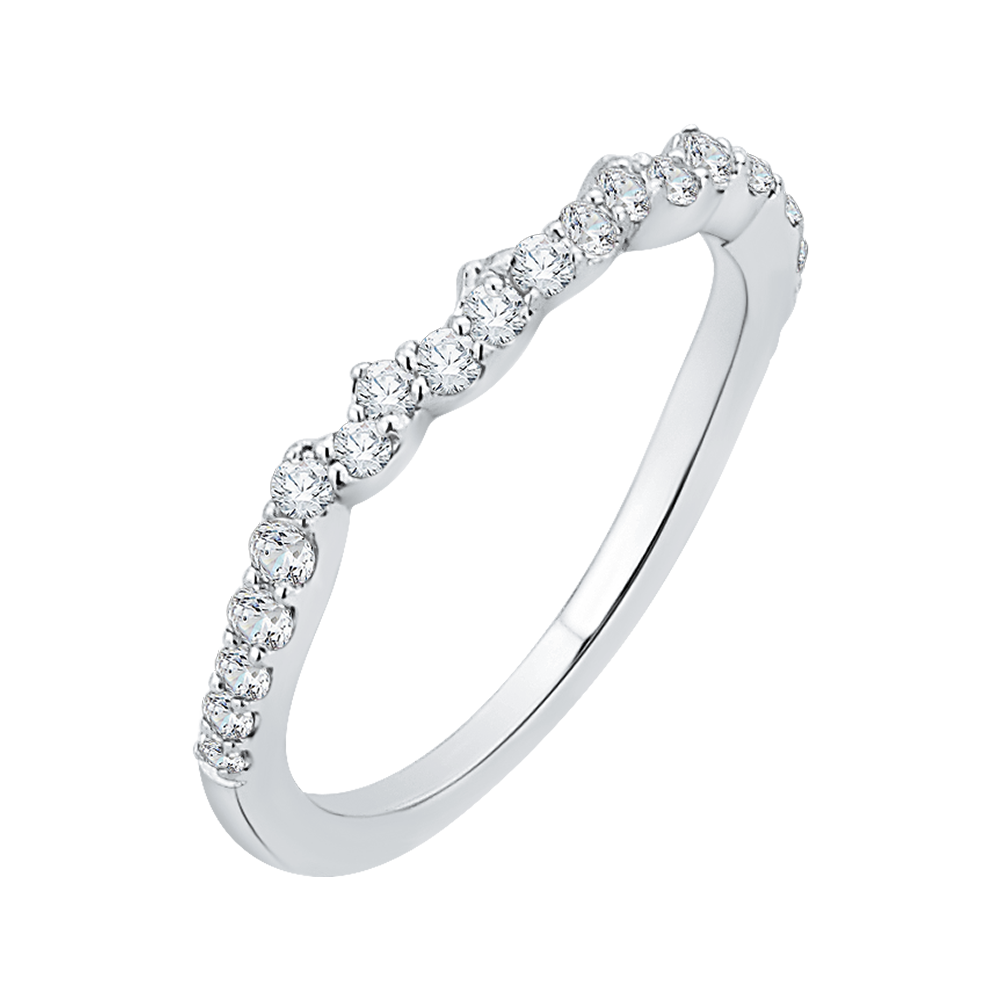 14K White Gold Round Diamond Wedding Band