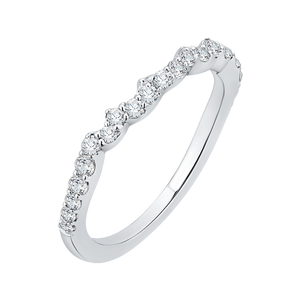 14K White Gold Round Diamond Wedding Band