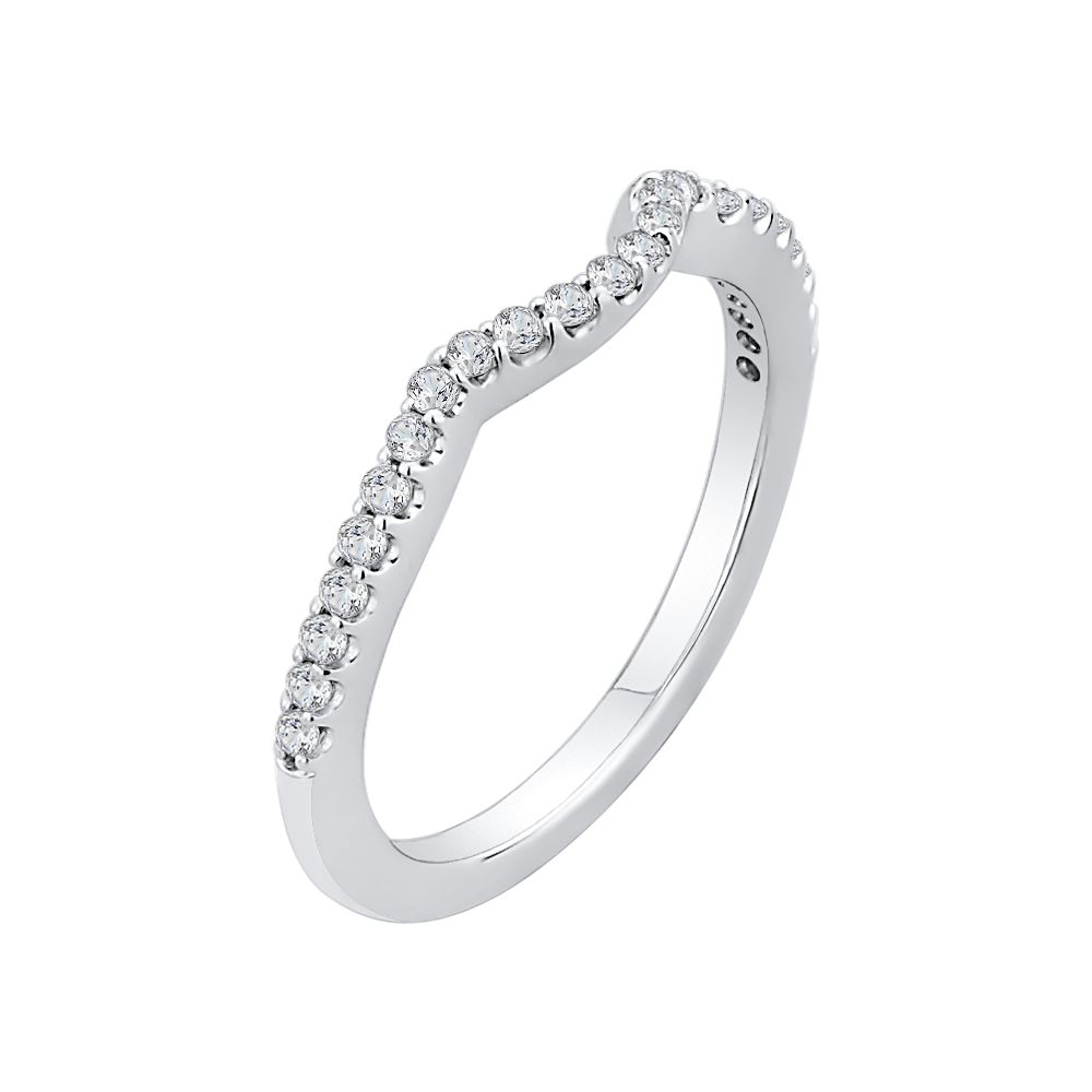 14K White Gold Half Eternity Round Diamond Wedding band