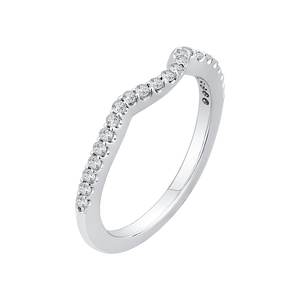 14K White Gold Half Eternity Round Diamond Wedding band