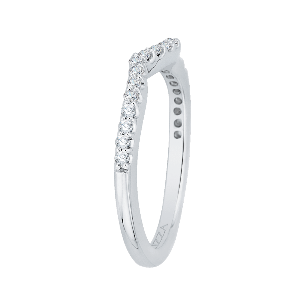 14K White Gold Half Eternity Round Diamond Wedding band