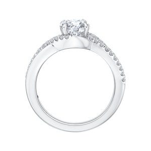 14K White Gold Round Diamond Engagement Ring (Semi Mount)