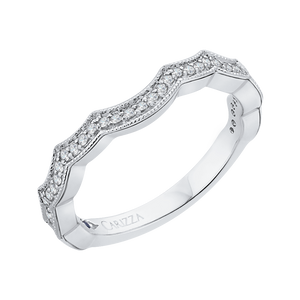 14K White Gold Round Diamond Wedding Band