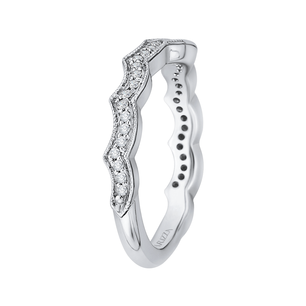 14K White Gold Round Diamond Wedding Band