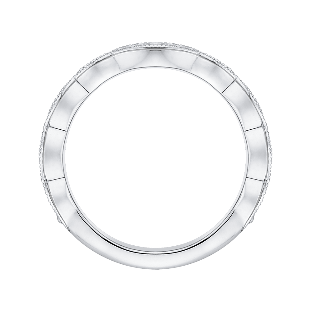 14K White Gold Round Diamond Wedding Band
