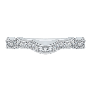 CA0150BQ-37W Bridal Jewelry Carizza White Gold Round Diamond Wedding Bands