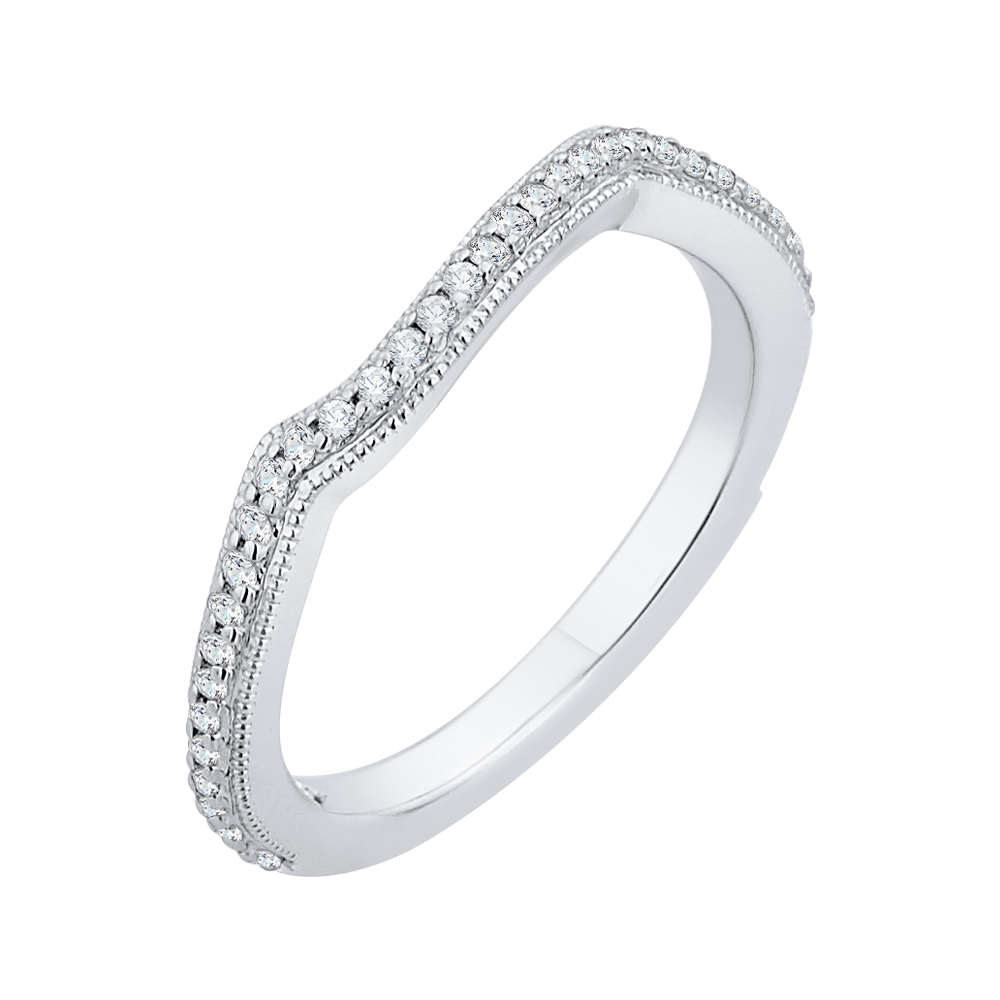 Round Diamond Wedding Band In 14K White Gold