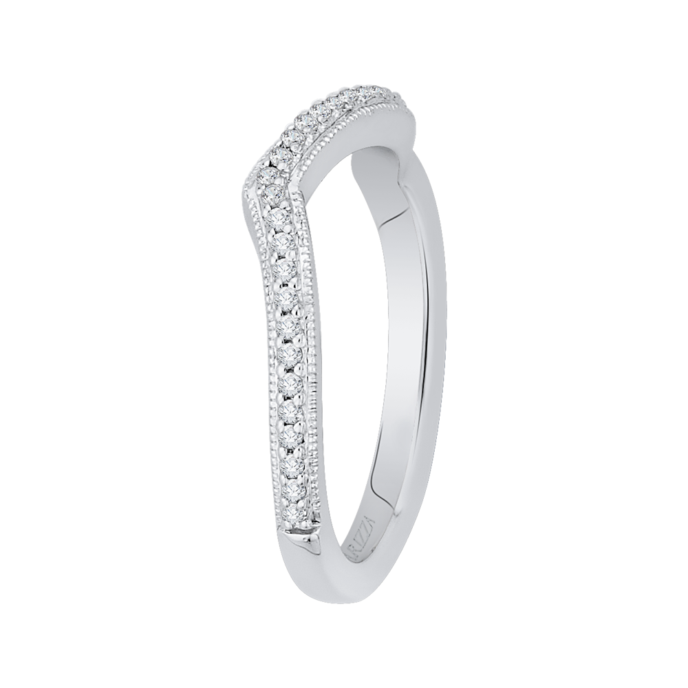 Round Diamond Wedding Band In 14K White Gold