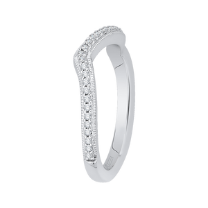 Round Diamond Wedding Band In 14K White Gold