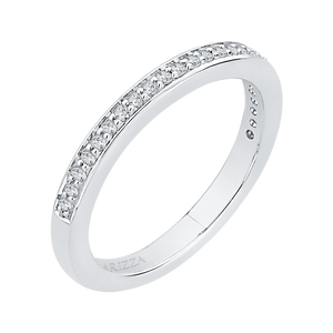 14K White Gold Round Diamond Half Eternity Wedding Band
