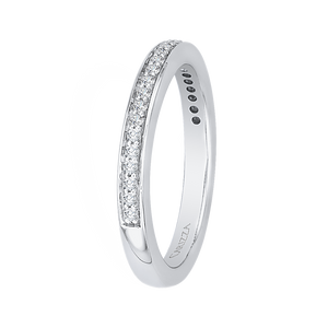 14K White Gold Round Diamond Half Eternity Wedding Band