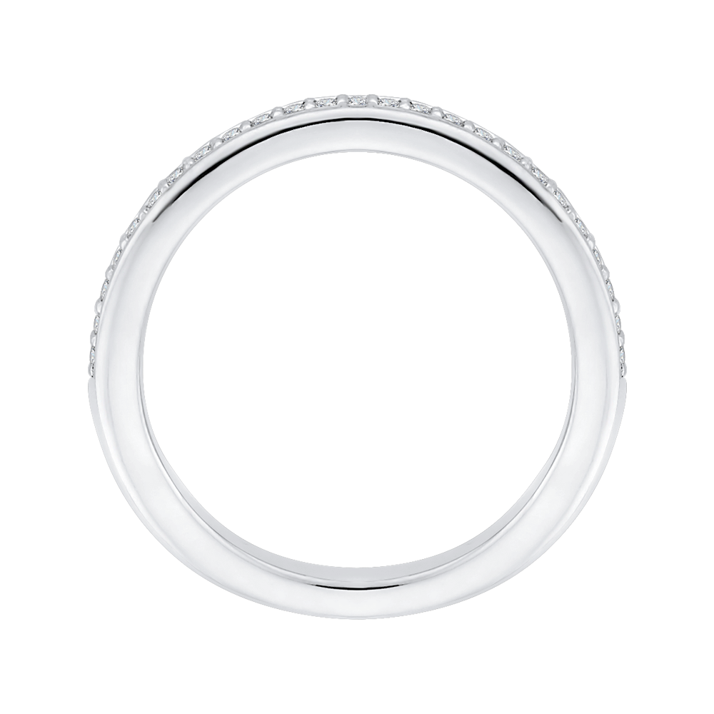 14K White Gold Round Diamond Half Eternity Wedding Band