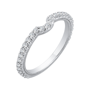 Round Diamond Wedding Band In 14K White Gold