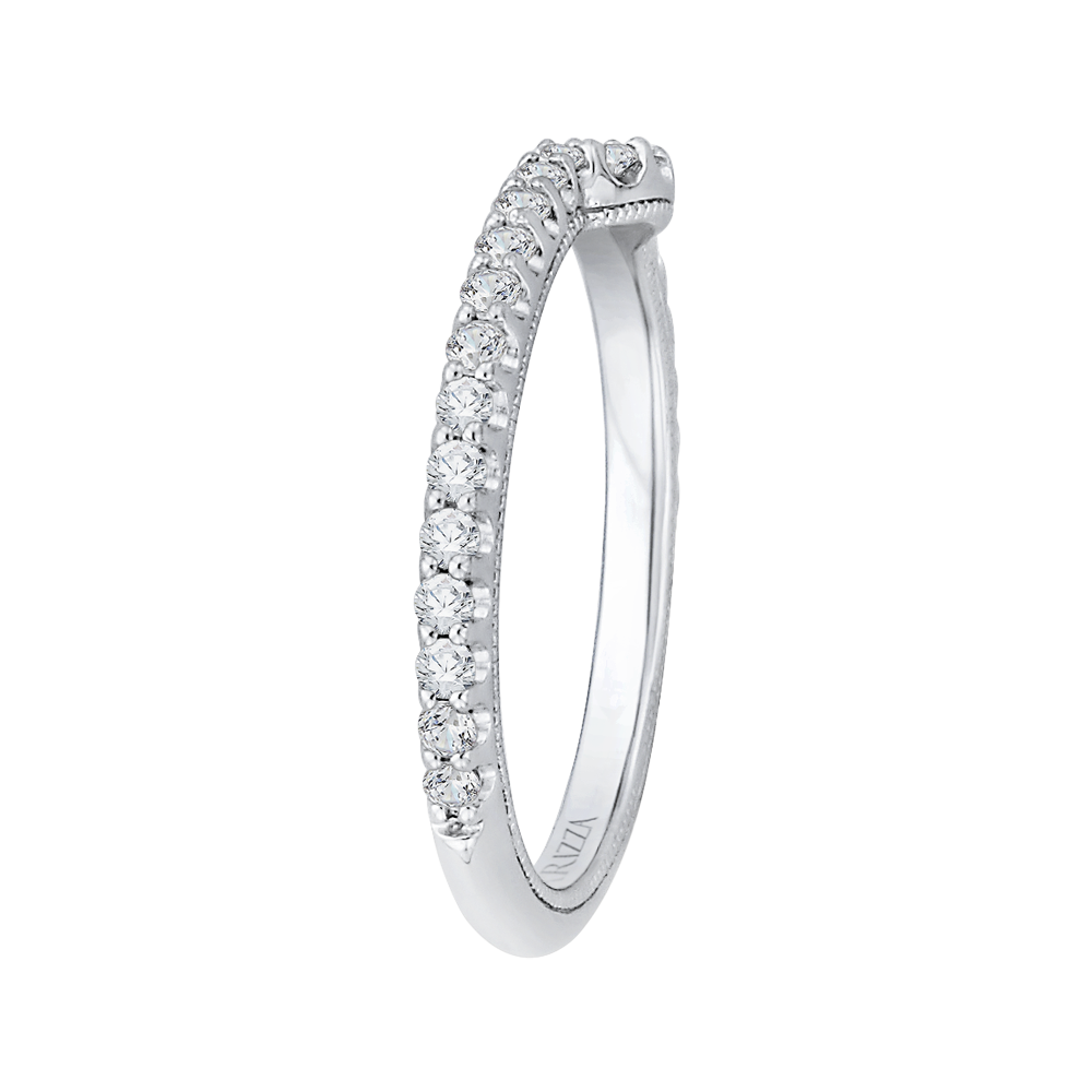 Round Diamond Wedding Band In 14K White Gold