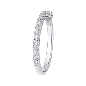 Round Diamond Wedding Band In 14K White Gold