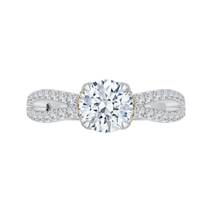 CA0154EH-37WY Bridal Jewelry Carizza White Gold Rose Gold Yellow Gold Round Diamond Engagement Rings