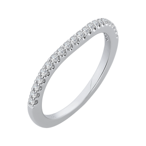 14K White Gold Round Diamond Half Eternity Wedding Band