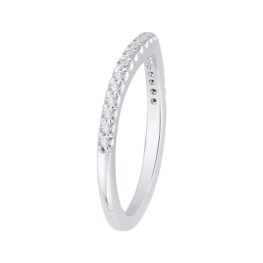 14K White Gold Round Diamond Half Eternity Wedding Band