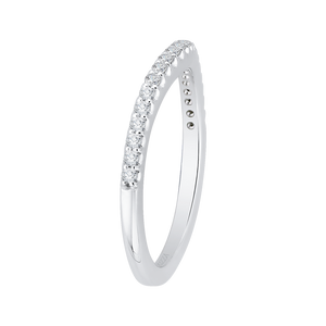 14K White Gold Round Diamond Half Eternity Wedding Band