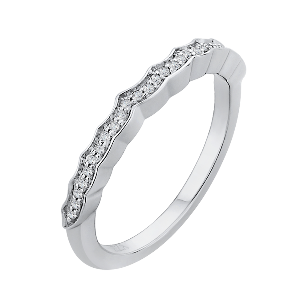 14K White Gold Round Diamond Wedding Band