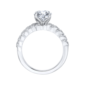 14K White Gold Round Diamond Engagement Ring (Semi Mount)