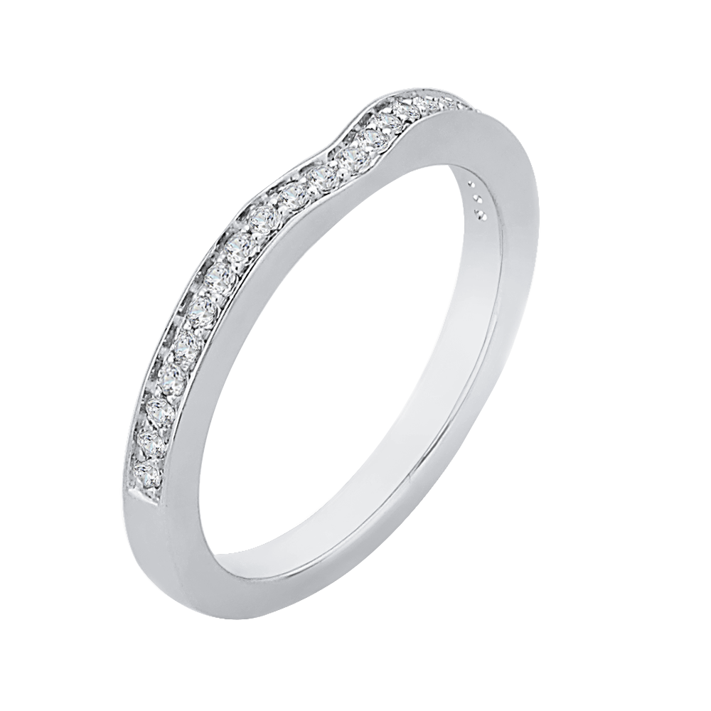 14K White Gold Half Eternity Diamond Wedding Band