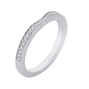 14K White Gold Half Eternity Diamond Wedding Band